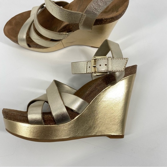 Sam Edelman Gold Wedge Sandals - Picture 6 of 8